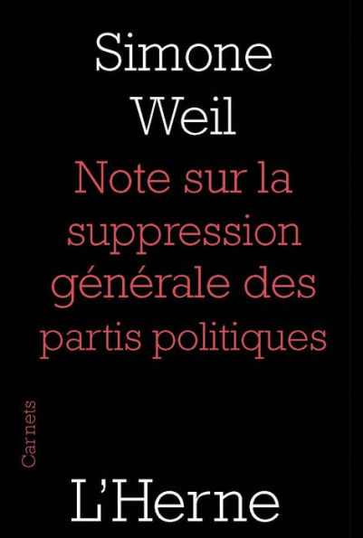 Note sur la suppression générale des partis politiques
