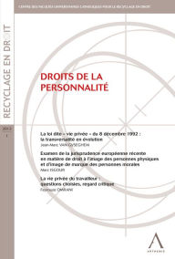 Title: Droits de la personnalité: (Belgique), Author: Marc Isgour
