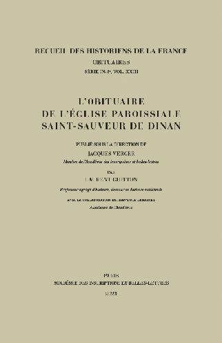 L'obituaire de l'eglise paroissiale Saint-Sauveur de Dinan