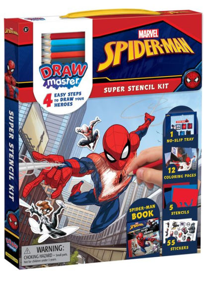 Drawmaster Marvel Spider-Man: Super Stencil Kit: 4 Easy Steps to Draw your Heroes