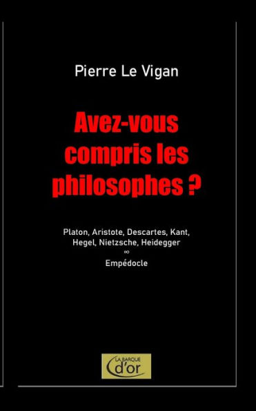 Avez-vous compris les philosophes ?: Platon, Aristote, Descartes, Kant, Hegel, Nietzsche, Heidegger. Postlude: Empï¿½docle