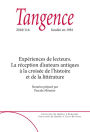 Tangence. No. 116, 2018: Expériences de lecteurs. La réception d'auteurs antiques à la croisée de l'histoire et de la littérature