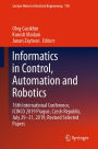 Informatics in Control, Automation and Robotics: 16th International Conference, ICINCO 2019 Prague, Czech Republic, July 29-31, 2019, Revised Selected Papers