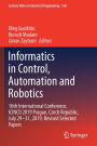 Informatics in Control, Automation and Robotics: 16th International Conference, ICINCO 2019 Prague, Czech Republic, July 29-31, 2019, Revised Selected Papers