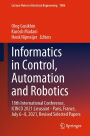Informatics in Control, Automation and Robotics: 18th International Conference, ICINCO 2021 Lieusaint - Paris, France, July 6-8, 2021, Revised Selected Papers