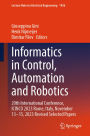 Informatics in Control, Automation and Robotics: 20th International Conference, ICINCO 2023 Rome, Italy, November 13-15, 2023 Revised Selected Papers