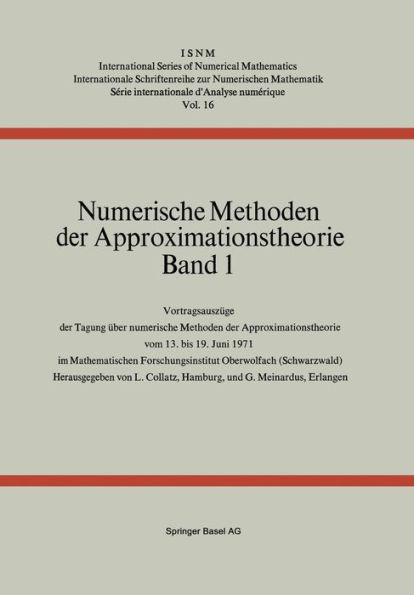 Numerische Methoden der Approximationstheorie: Band 1