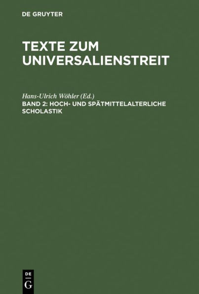 Hoch- und spätmittelalterliche Scholastik: Lateinische Texte des 13.-15. Jahrhunderts