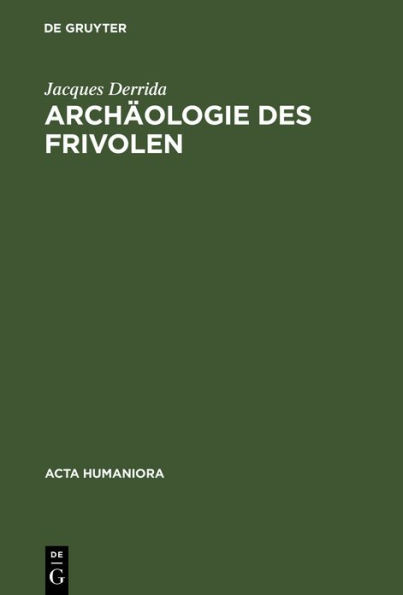 Archäologie des Frivolen / Edition 1