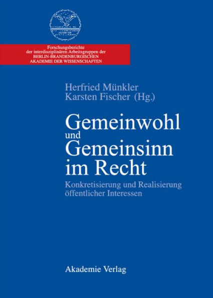Gemeinwohl und Gemeinsinn im Recht: Konkretisierung und Realisierung öffentlicher Interessen