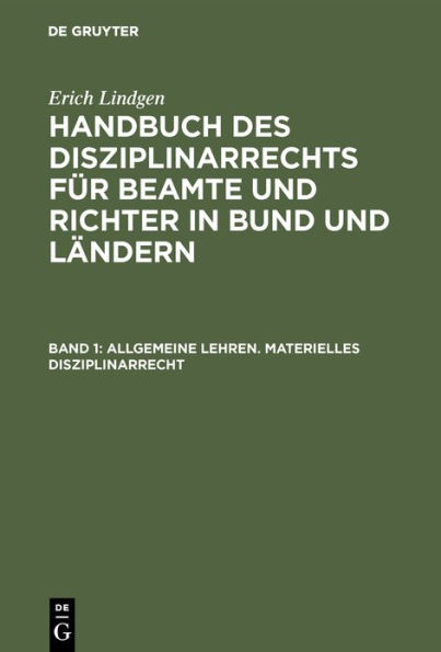 Allgemeine Lehren. Materielles Disziplinarrecht
