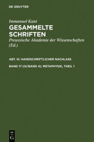 Title: Metaphysik, Theil 1 / Edition 1, Author: Immanuel Kant