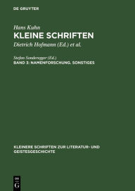 Title: Namenforschung. Sonstiges, Author: Hans Kuhn