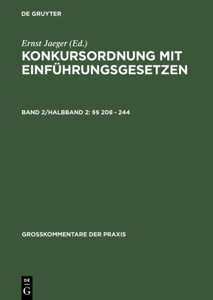 §§ 208 - 244: Einführungsgesetze, Vergütungsverordnung, Sachregister