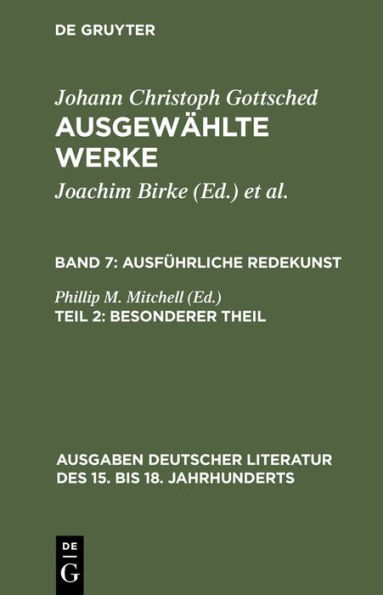 Ausführliche Redekunst. Besonderer Theil / Edition 1
