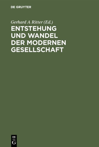 Entstehung und Wandel der modernen Gesellschaft: Festschrift für Hans Rosenberg zum 65. Geburtstag
