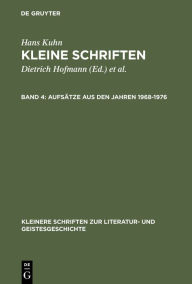 Title: Aufsätze aus den Jahren 1968-1976, Author: Hans Kuhn