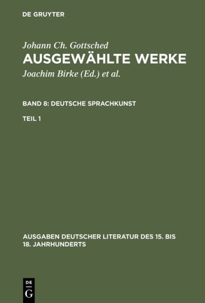 Deutsche Sprachkunst. Erster Teil / Edition 1