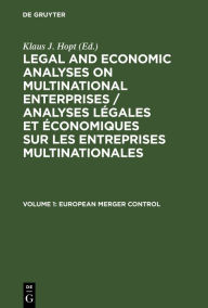 Title: European Merger Control, Author: Klaus J. Hopt