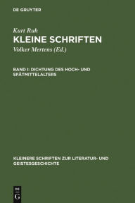 Title: Dichtung des Hoch- und Spätmittelalters / Edition 1, Author: Kurt Ruh