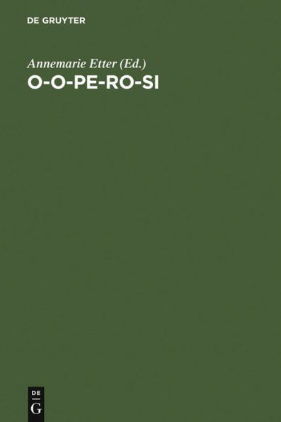 o-o-pe-ro-si: Festschrift für Ernst Risch zum 75. Geburtstag / Edition 1
