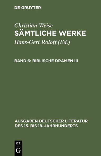 Biblische Dramen III / Edition 1