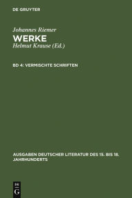 Title: Vermischte Schriften / Edition 1, Author: Johannes Riemer