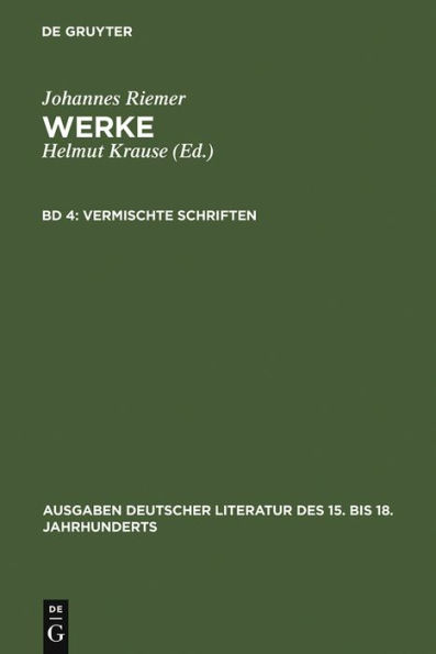 Vermischte Schriften / Edition 1
