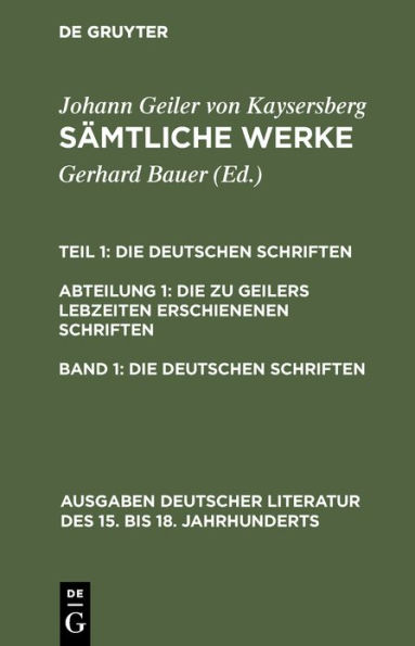 Die deutschen Schriften / Edition 1