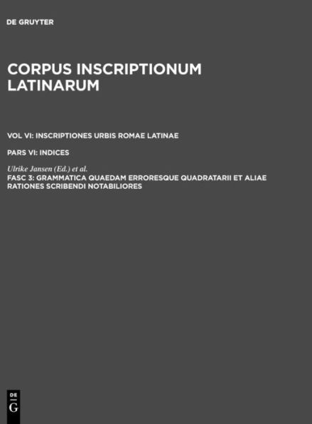 Grammatica quaedam erroresque quadratarii et aliae rationes scribendi notabiliores