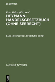 Title: Erstes Buch. Einleitung; §§1-104 / Edition 2, Author: Peter Balzer