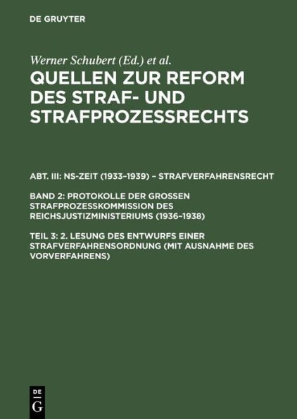 2. Lesung des Entwurfs einer Strafverfahrensordnung (mit Ausnahme des Vorverfahrens) / Edition 1