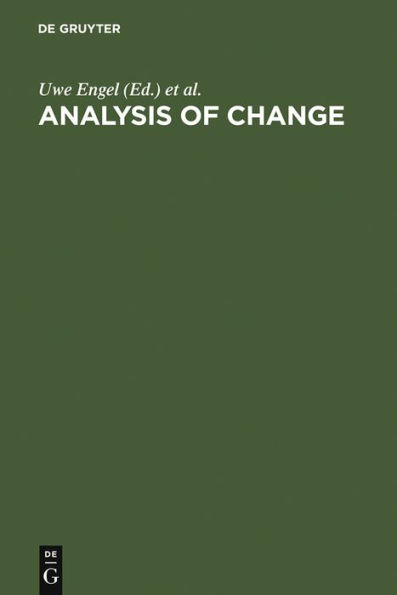 Analysis of Change: Advanced Techniques in Panel Data Analysis / Edition 1
