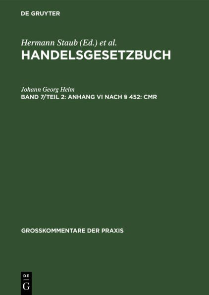 Anhang VI nach § 452: CMR