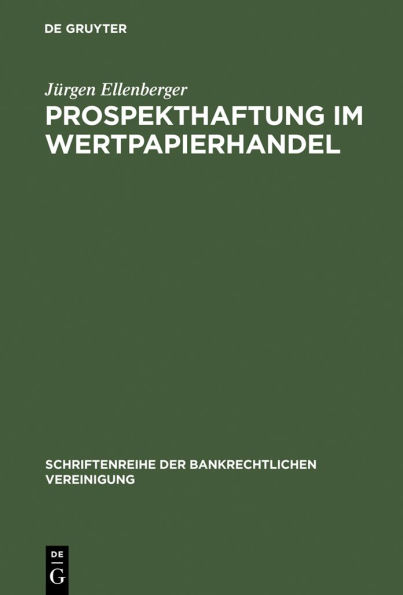 Prospekthaftung im Wertpapierhandel / Edition 1