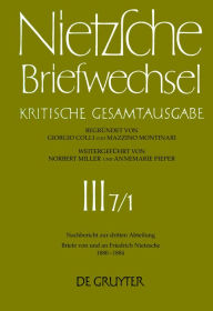 Title: Briefe von und an Friedrich Nietzsche Januar 1880 - Dezember 1884 / Edition 1, Author: Renate Müller-Buck