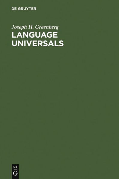 Language Universals: With Special Reference to Feature Hierarchies / Edition 1