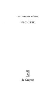 Title: Nachlese: Kleine Schriften 2, Author: Carl Werner Müller