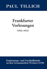 Title: Frankfurter Vorlesungen: (1930-1933), Author: Erdmann Sturm