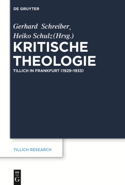 Kritische Theologie: Paul Tillich Frankfurt (1929-1933)