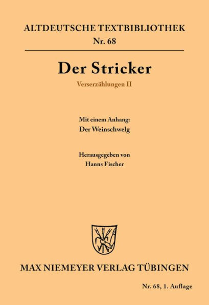 Verserzählungen II: Mit einem Anhang: Der Weinschwelg