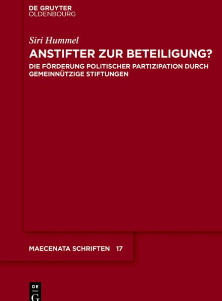 Anstifter zur Beteiligung?: Die Förderung politischer Partizipation durch gemeinnützige Stiftungen