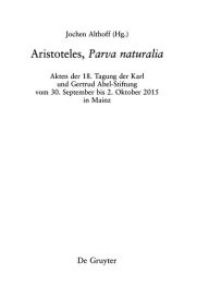 Title: Aristoteles, >Parva naturalia<, Author: Jochen Althoff