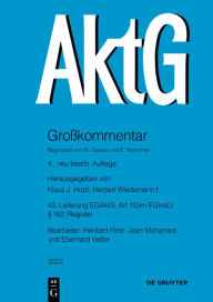 Title: EGAktG; § 162; Art 103m EGInsO, Author: Heribert Hirte