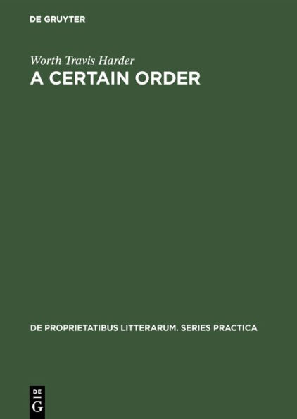 A certain order: The development of Herbert Read's theory of poetry