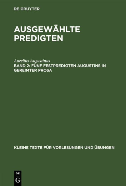F nf Festpredigten Augustins in gereimter Prosa