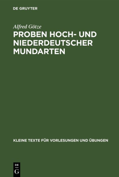 Proben hoch- und niederdeutscher Mundarten