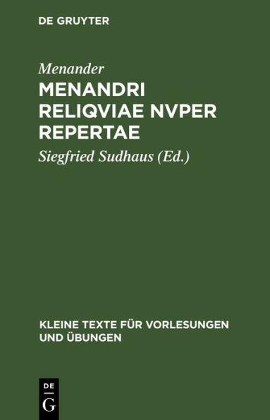 Menandri Reliqviae Nvper Repertae
