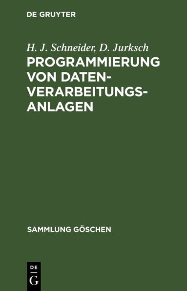 Programmierung von Datenverarbeitungsanlagen