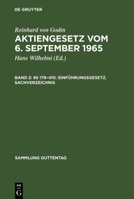 Title: §§ 179-410. Einführungsgesetz. Sachverzeichnis / Edition 3, Author: Reinhard von Godin